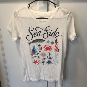 J crew white collector tee nautical theme